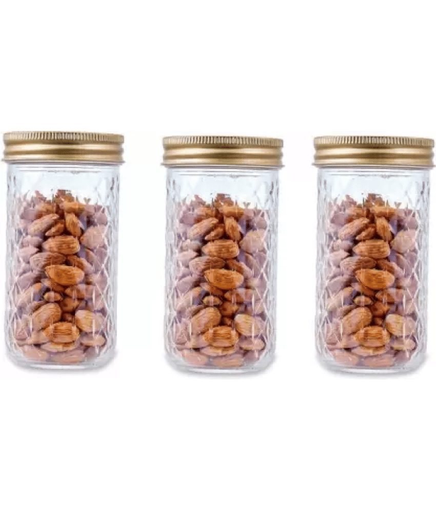 CROCO JAR Glass Gold Spice Container ( Set of 3 ) view 2