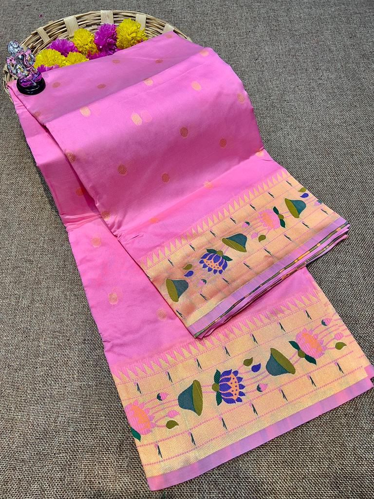 Payal Lotus Border Paithani Soft Tana Silk Sarees