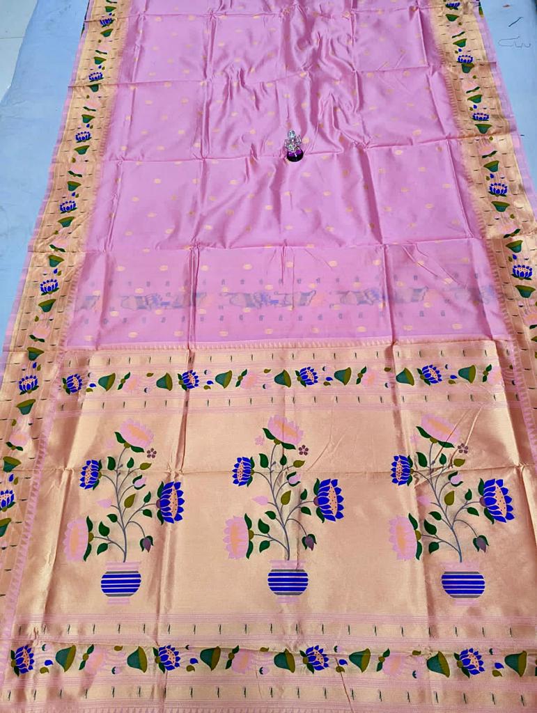 Payal Lotus Border Paithani Soft Tana Silk Sarees view 2