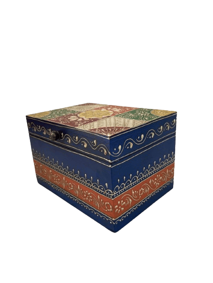 Sachin Art Maroon Wood And Painted Handcrafted Wooden Box, For Home Jewellery Storage Gift Box view 2
