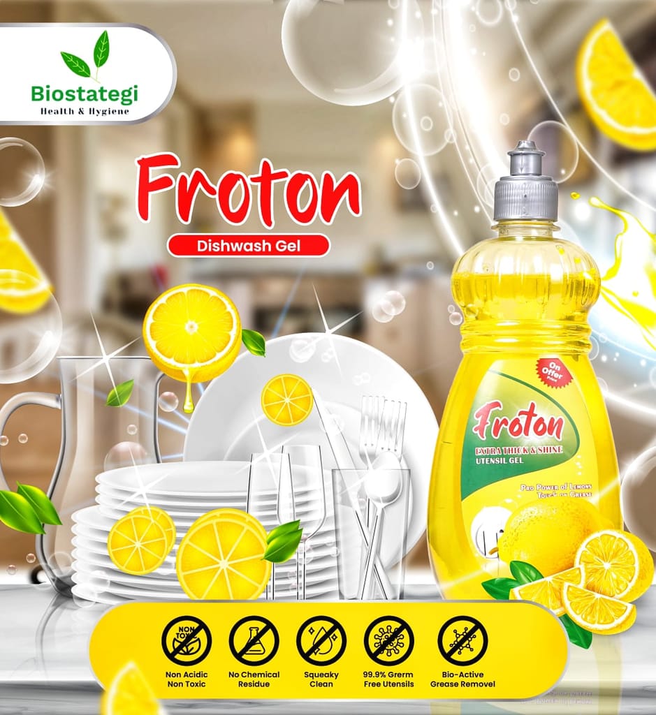 Froton Dishwash Liquid yellow Lemon 500ml Pack of 3 view 2
