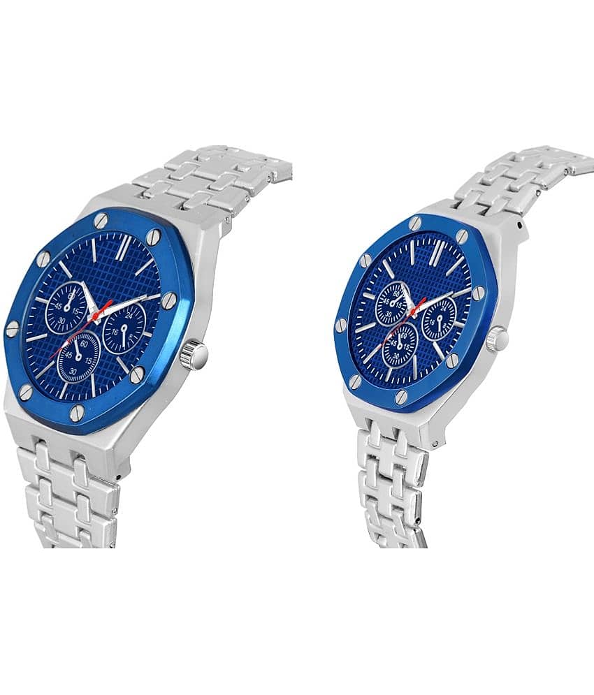 acnos Silver Stainless Steel Analog Couple's Watch view 2