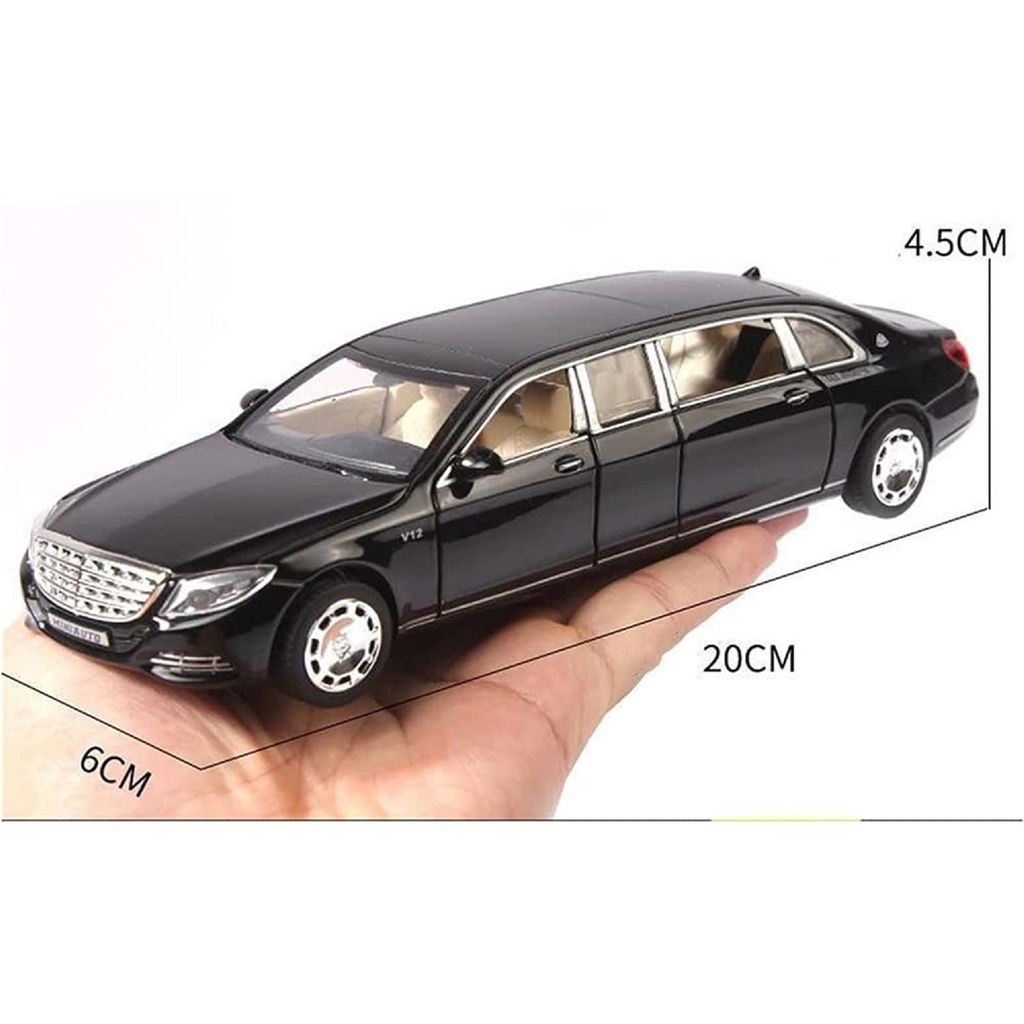 KTRS ENTERPRISE 1:24 Diecast Metal Car Model Maybeach Toy Cars For Kids Pull Back Openable Doors With Light Sound|Multicolor view 2