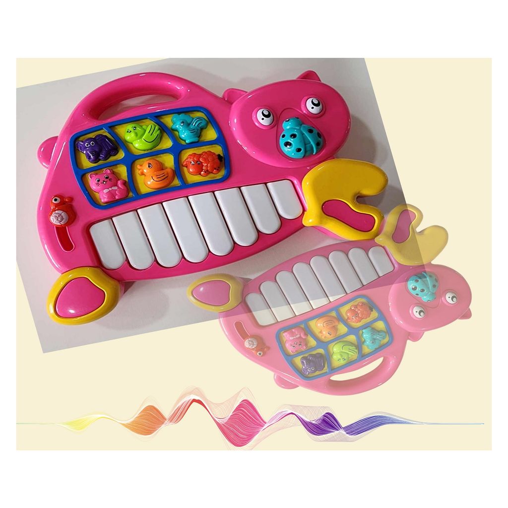 KTRS Enterprise Cat Musical Piano with 3 Modes Sounds Quiz Spellings and Tunes- Pink view 2
