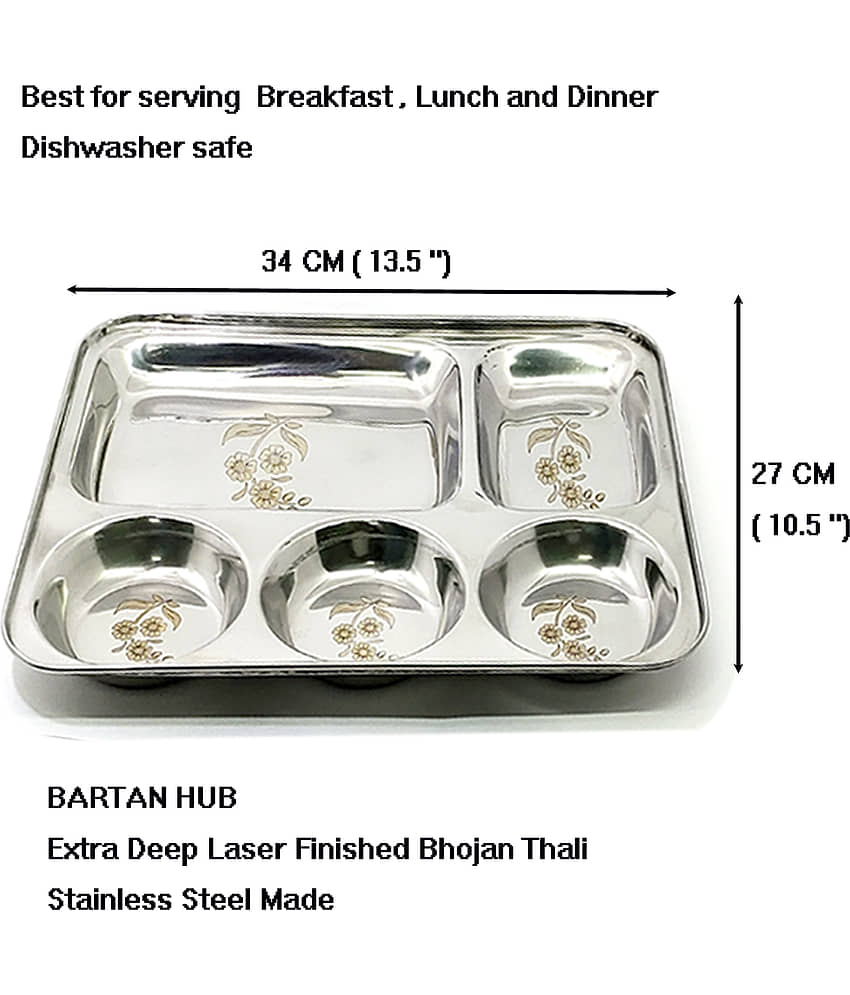 bartan hub 2 Pcs Stainless Steel Silver Full Plate view 2