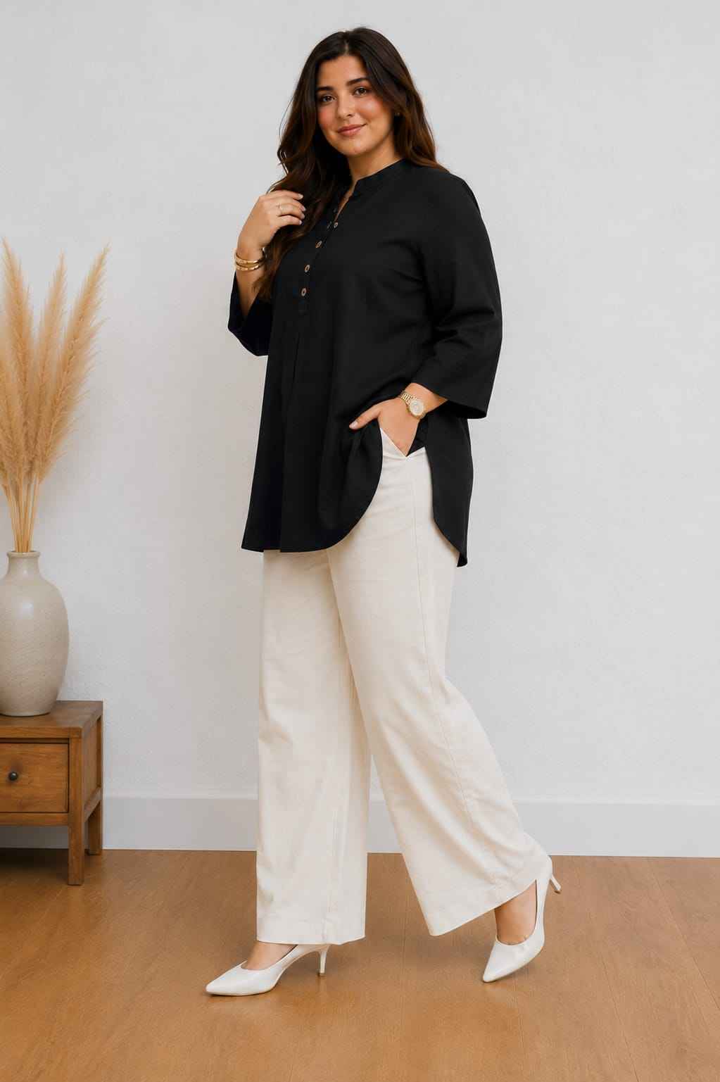 Elegant Cotton Kurti Pant Set view 2
