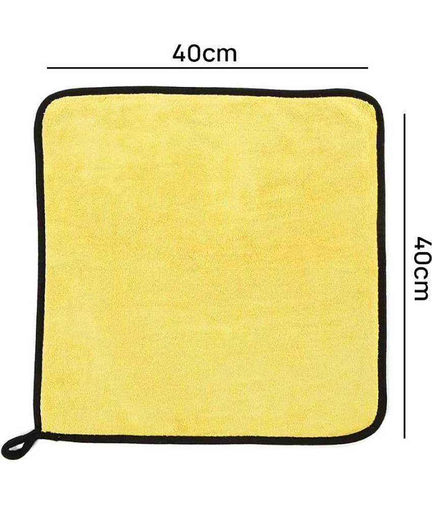 PROGIENCE Yellow 600 GSM Drying Towel For Automobile ( Pack of 2 ) view 2