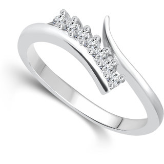 Vighnaharta Silvo Beauty (CZ) Silver and Rhodium Plated Ring - VFJ1077FRR view 2