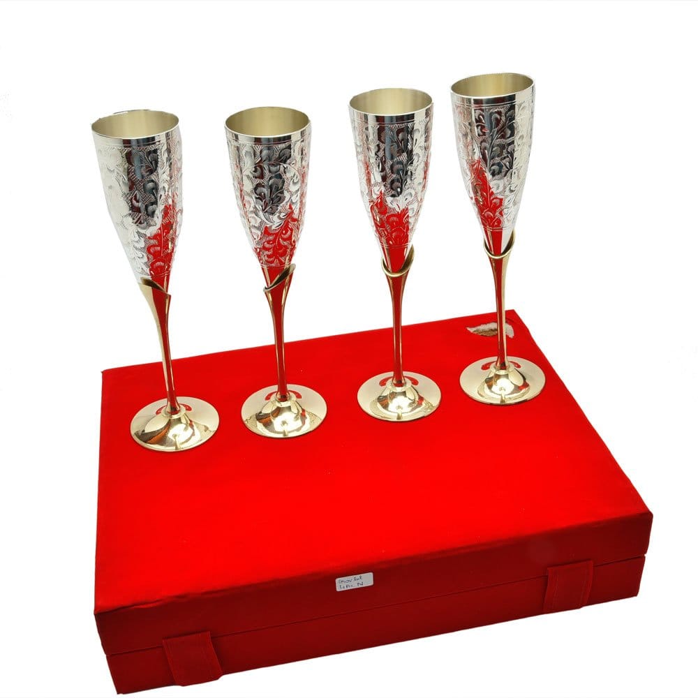 Silver Plated Set of 4 Wine Glass set view 2