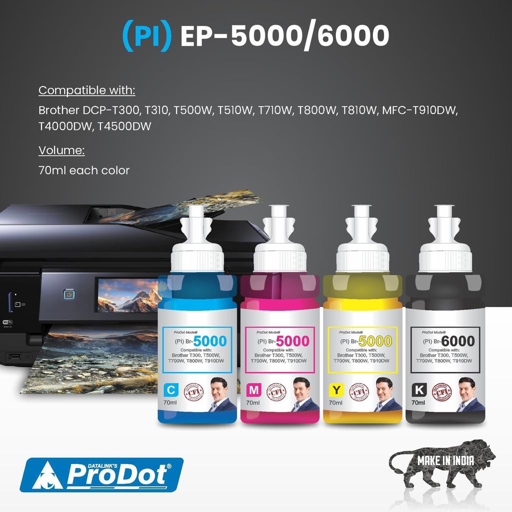 ProDot Br B5000/B6000 Inkjet Ink Refill Compatible with Brother DCP- T300, T310, T500W, T510W, T700W, T710W, T800W, T810W, MFC-T910DW, T4000DW, T4500DW Ink Tank Printers view 2