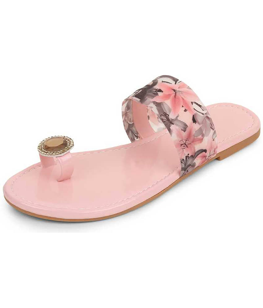 Shoestail Pink Flats view 2