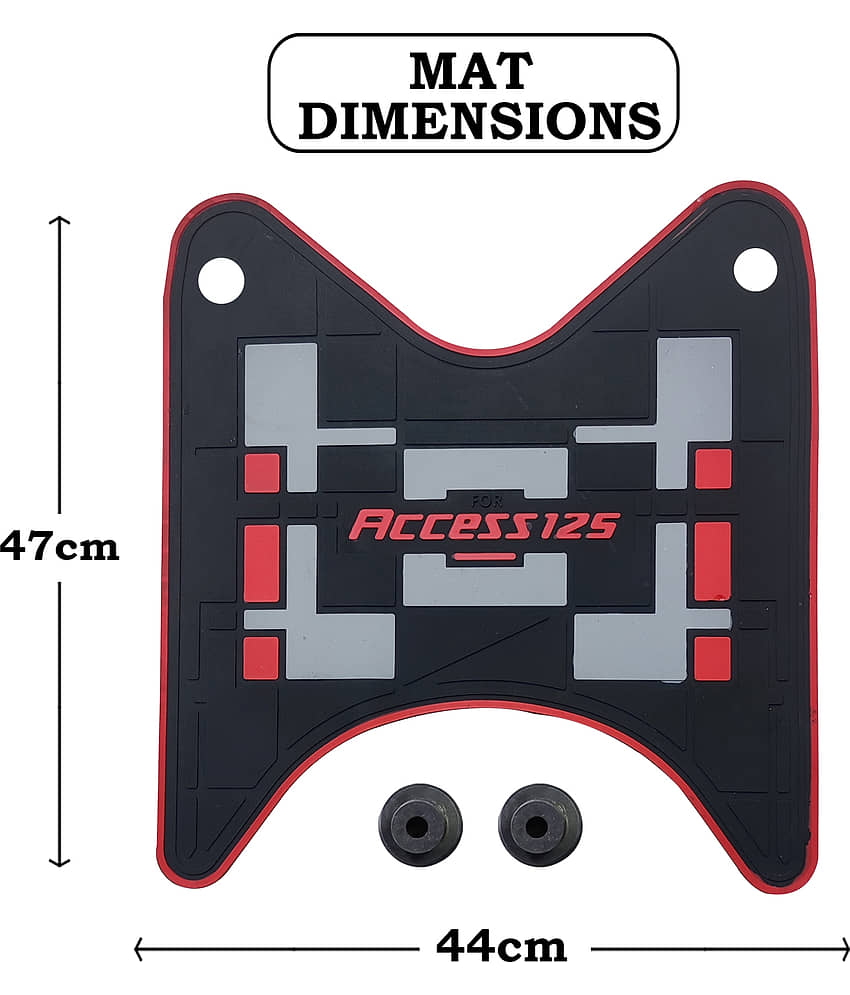 AUTOXYGEN Anti skid Scooter/Scooty Foot Mat Rubber Floor Mat Accessories for Suzuki Access 125 New (Red, Grey & Black) view 2