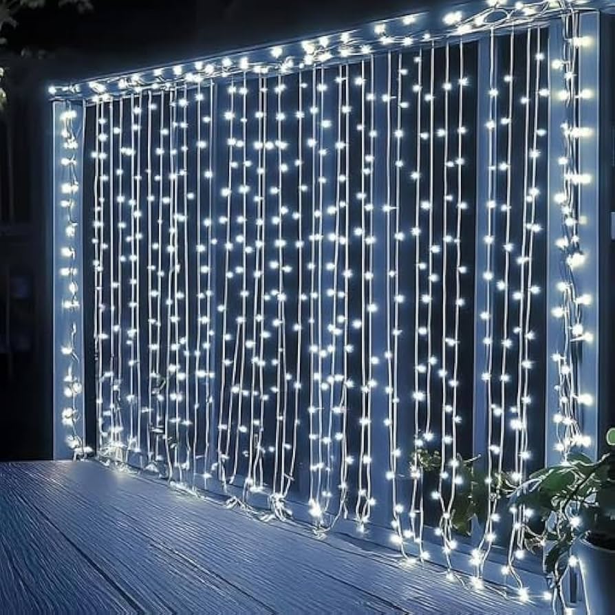 GLOWSERIE Energy-Efficient LED Hanging Curtain Lights, Perfect for Window, Wall Backdrop, Birthday Party, Wedding and Diwali Decor view 2