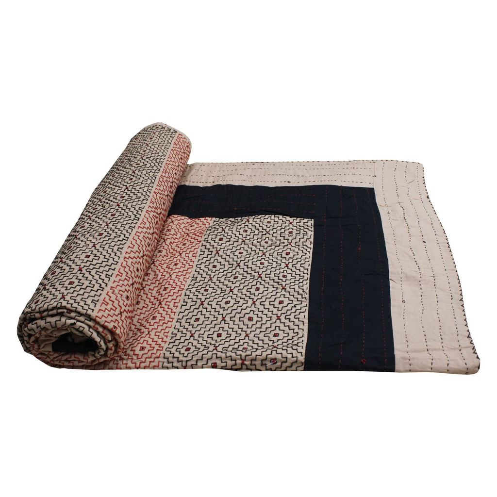 Garvi Gurjari (A Gujarat Govt Enterprise Beige Cotton Handmade Patchwork Double Kambira Quilt(GGCMCDPQ10) view 2