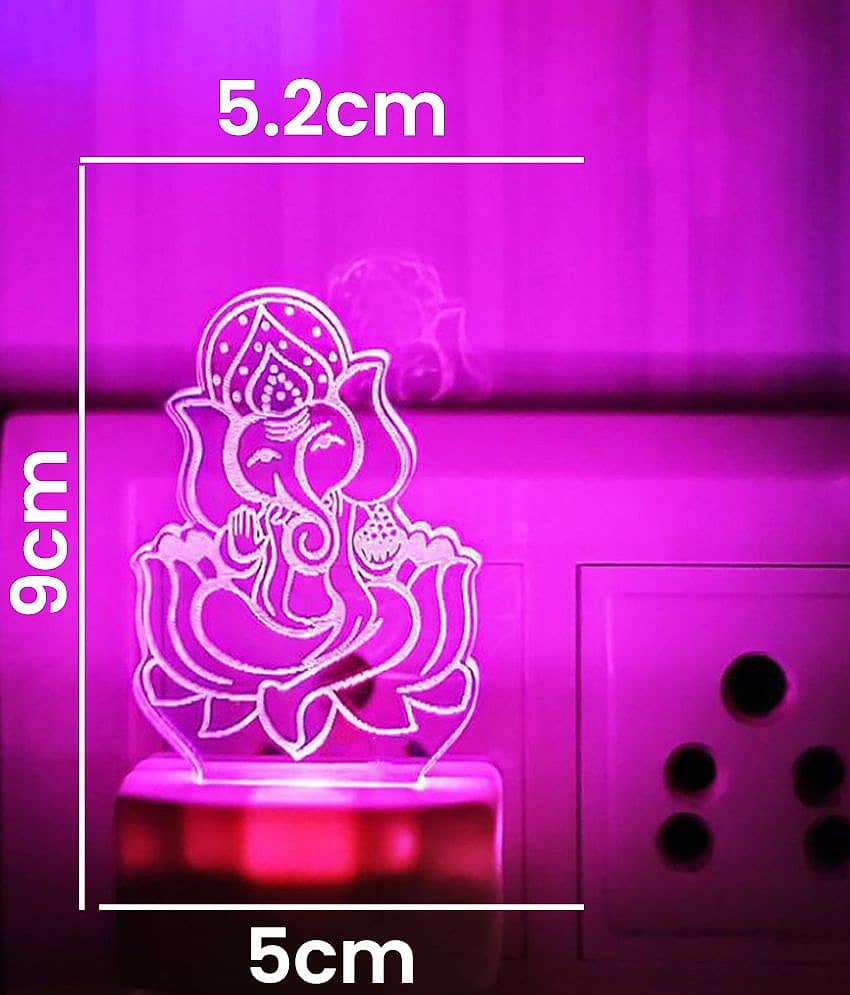 DIONA Night Lamp Ganpati 3D Illusion Multi Color Changing LED Night Light view 2