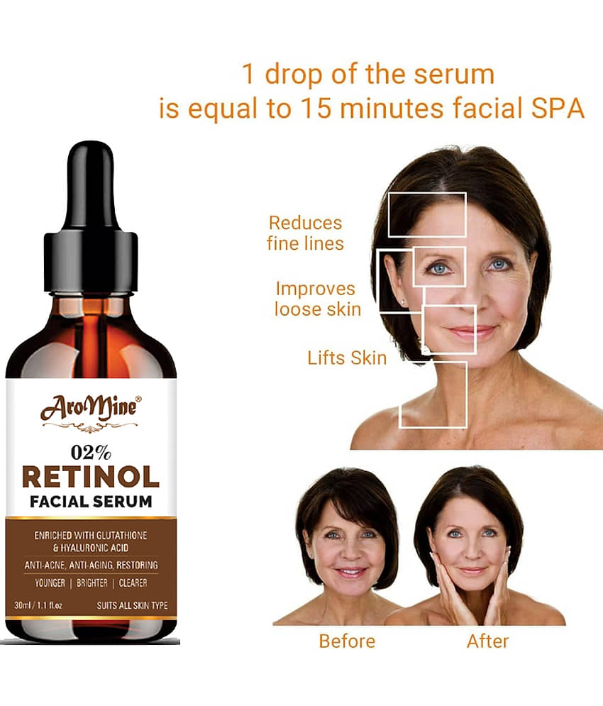 Aromine Face Serum Retinol Anti-Wrinkle For All Skin Type ( Pack of 1 ) view 2