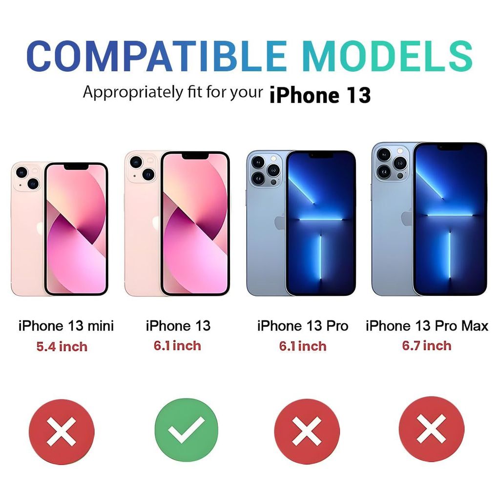 LIRAMARK Case Compatible with Apple iPhone 13 (6.1 inch) with Stand & Slider Camera Military Grade Protection view 2