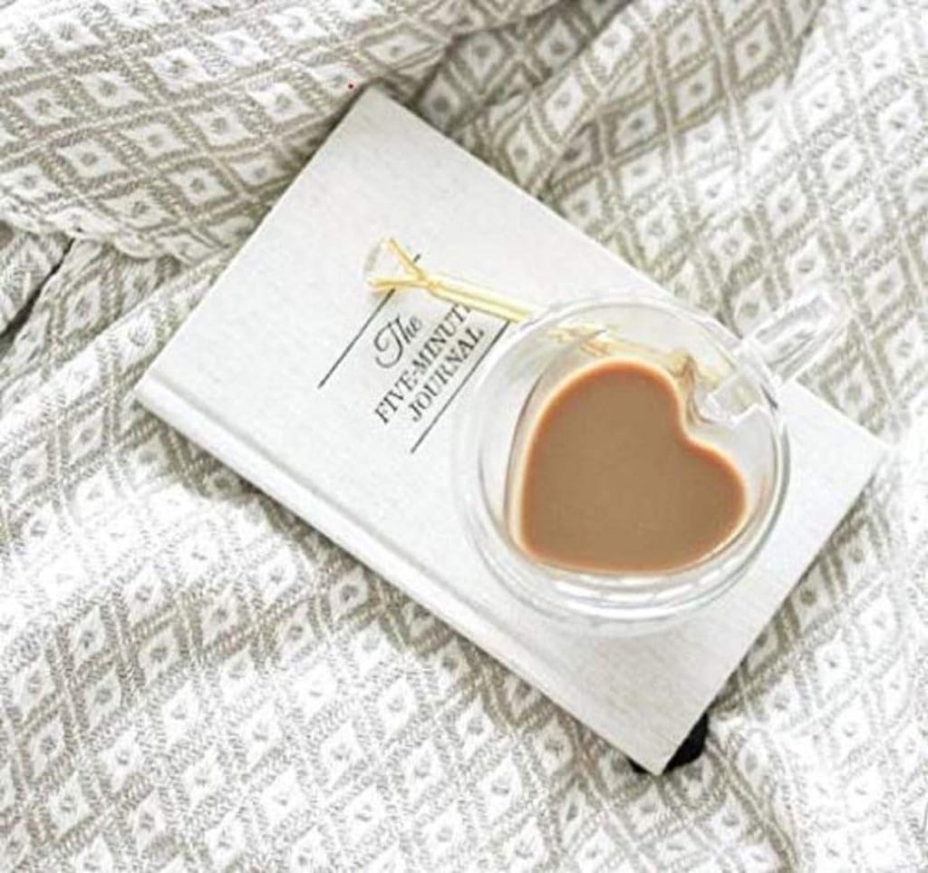 Heart Shaped Transparent Double Walled Insulated Glass Coffee Mugs or Tea Cups with Unique Handle (410 Ml) view 2