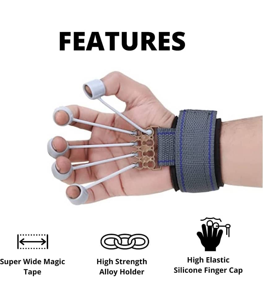 ODDISH Finger Gripper Strength Trainer Forearm Exerciser Hand Yoga Resistance Band Finger Expander Finger Extension Exerciser Climbing GREY view 2