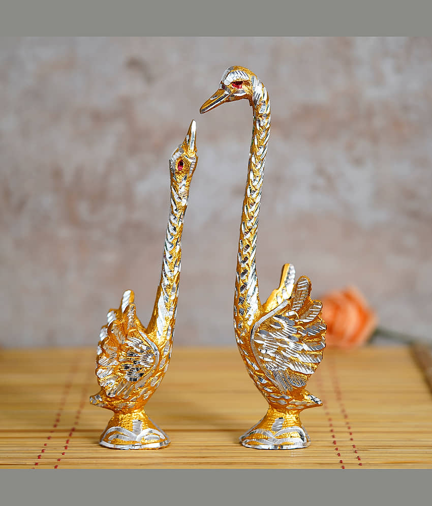 eCraftIndia Dancing Swan Couple Statues Decorative Bird Figurines Showpieces view 2