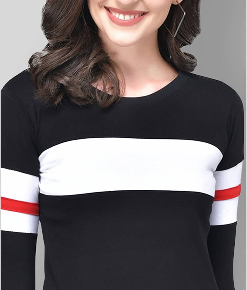 The Dry State Women Cotton Blend Colorblock Regular Fit Round Neck T-Shirt ( Multicolor ) view 2