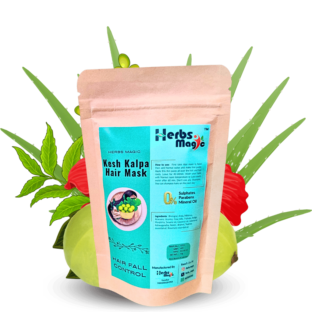 Herbs Magic Hair mask for Hair Growth with Heena, Bhringraj, Amla and Hibiscus | For Hair Growth & Hair Fall Control | Conditioning for Dry, Damaged & Frizzy Hair For Women & Men | All Hair Types view 2
