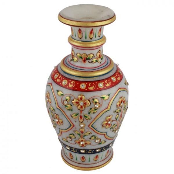 Tribes India Meenakari Marble Flower Vase Small D4 view 2