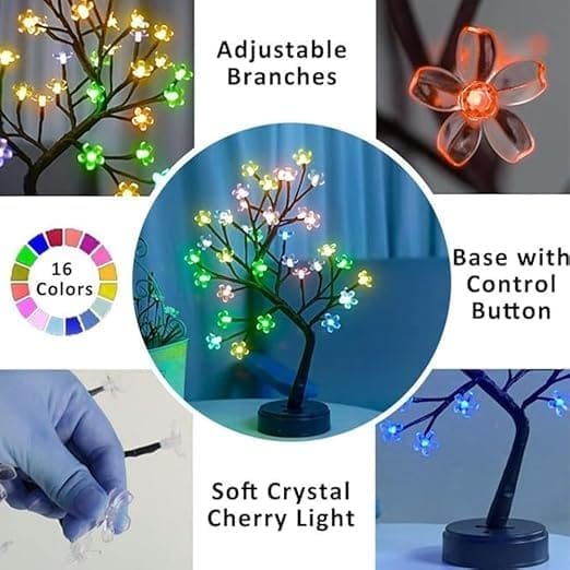 GLOWSERIE Cherry Blossom Tree LED Lamp with Remote Aesthetic Room Decor view 2