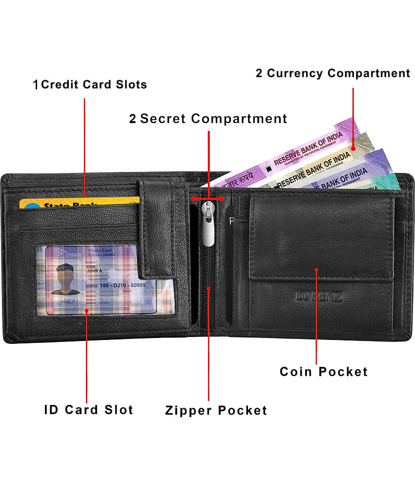 Lorenz Green 100% Leather Men's RFID Wallet ( Pack of 1 ) view 2