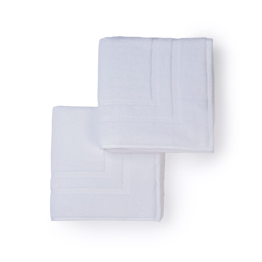 Feather & Spun Bath Mat (Pack of 2) | Lavender Fragrance | Oeko-TEX® Standard 100 | Anti Microbial | Fade Resistant | Double Needle Stitch | 100% Cotton - 791 GSM - 58 cms x 81 cms (Pure Snow) view 2