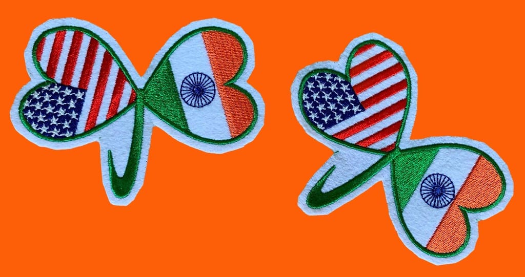 India US Flag Friendship Embroidered Sew On Fabric Patch (Pack of 2 Pcs) view 2