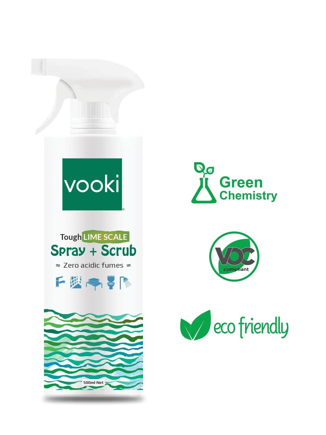 Vooki Ecofriendly Hard Stains Spray and Lime Scale Stain Descaler Remover Spray, 500 Ml B0B4GBRRR3 - (Combo Pack of 2)… view 2