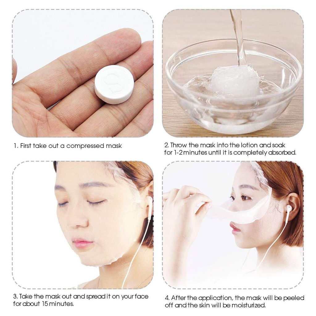 50 Pieces Face Mask Sheets for Girls, Disposable Facial Deep Cleansing Mask Sheets, White DIY Facial Spa Mask Sheet Non-Woven Beauty Mask with Eye Mask Paper view 2