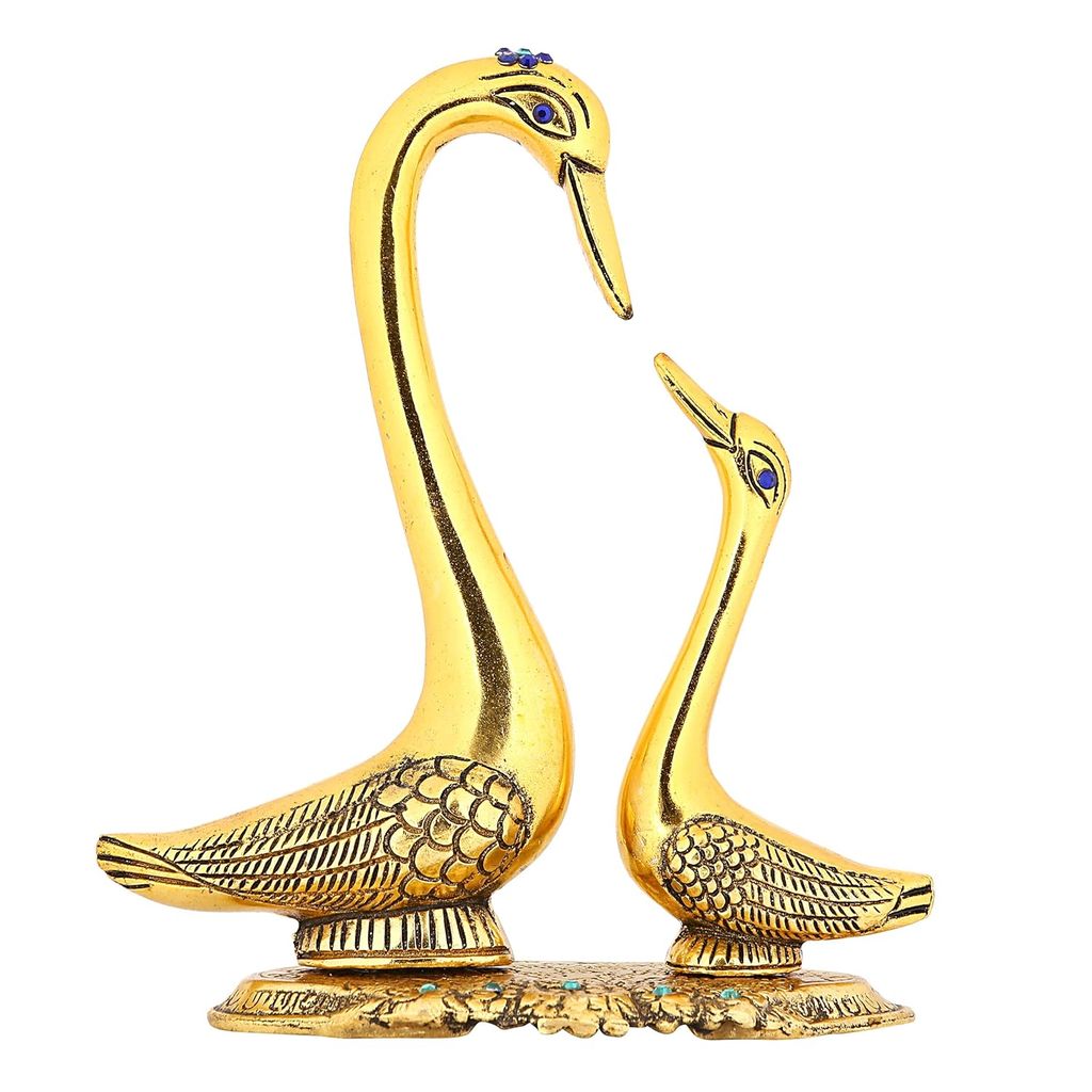 Bharat Saini Art ; Aluminium Kissing Duck Figurine Standard Golden 1 Piece view 2