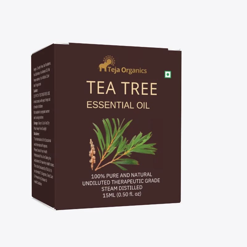 Tea Tree Essential Oil 15ml | 100% Pure Natural Oil | Acne care | Skin | Helps reduce pimples & blemishes appearance | Cleanser | Scalp & Dandruff Care | Aromatherapy | Home Wellness Use