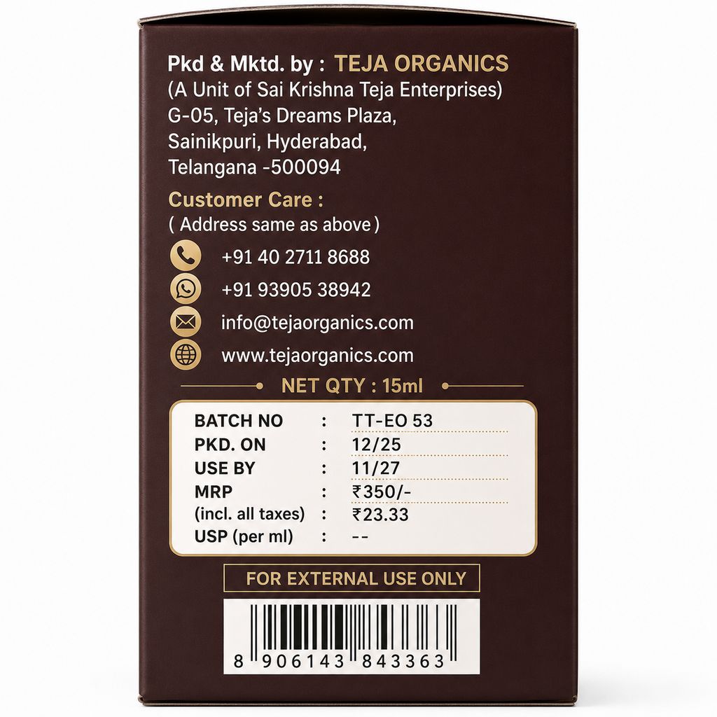 Tea Tree Essential Oil 15ml | 100% Pure Natural Oil | Acne care | Skin | Helps reduce pimples & blemishes appearance | Cleanser | Scalp & Dandruff Care | Aromatherapy | Home Wellness Use view 2