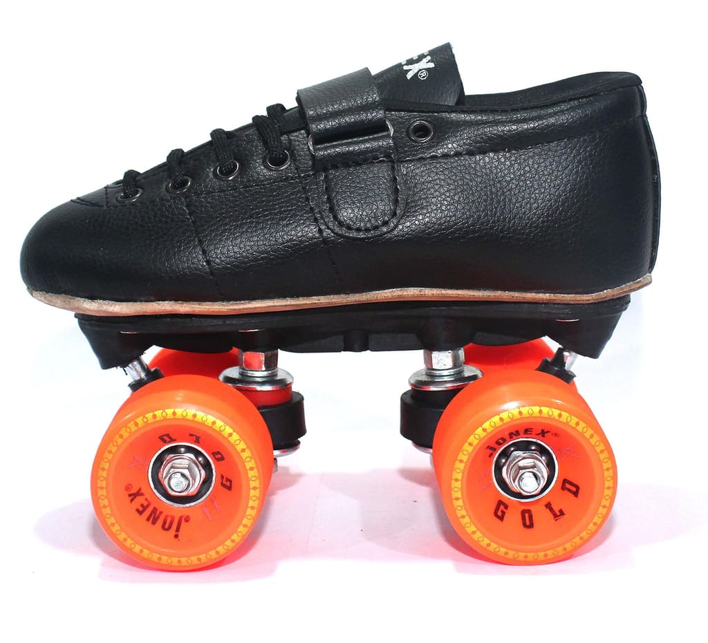 JJ Jonex Shoe Skates, Shoe Skates for Kids, Fix Body Shoe Skates (3 UK/Ind, Black- Gold) view 2