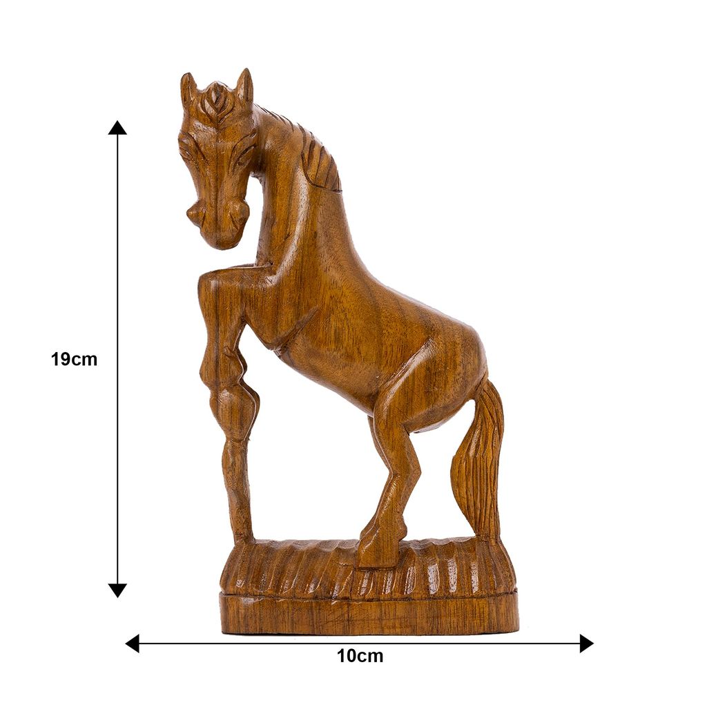 SOWPEACE Handcrafted Wooden Racing Horse “Racing Towards Greatness” showpiece, Premium Artisan Made Tabletop Home Decor for Living R view 2