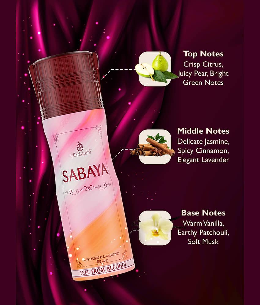 Al-Nuaim Sabaya Deodorant Spray for Unisex 100 ml ( Pack of 4 ) view 2