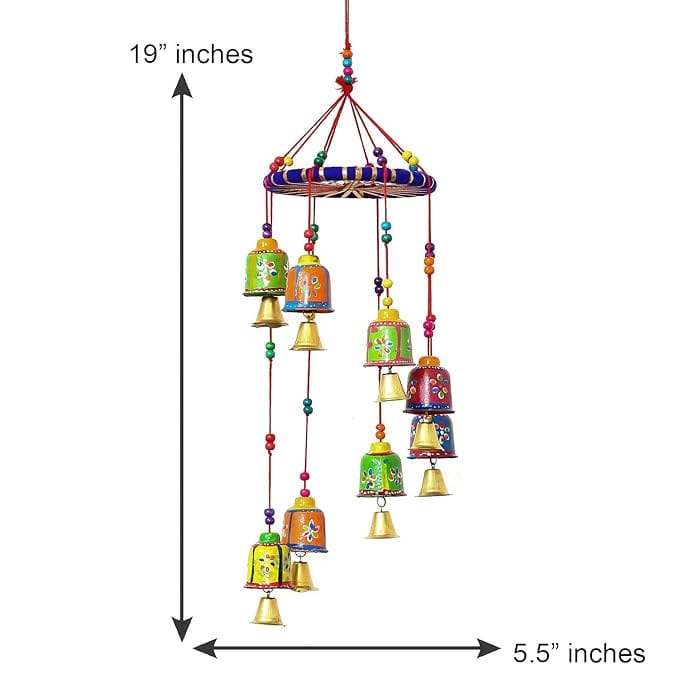 Multicolour Handcrafted Decorative Window Door Wall Hanging Bells Wind Chimes view 2