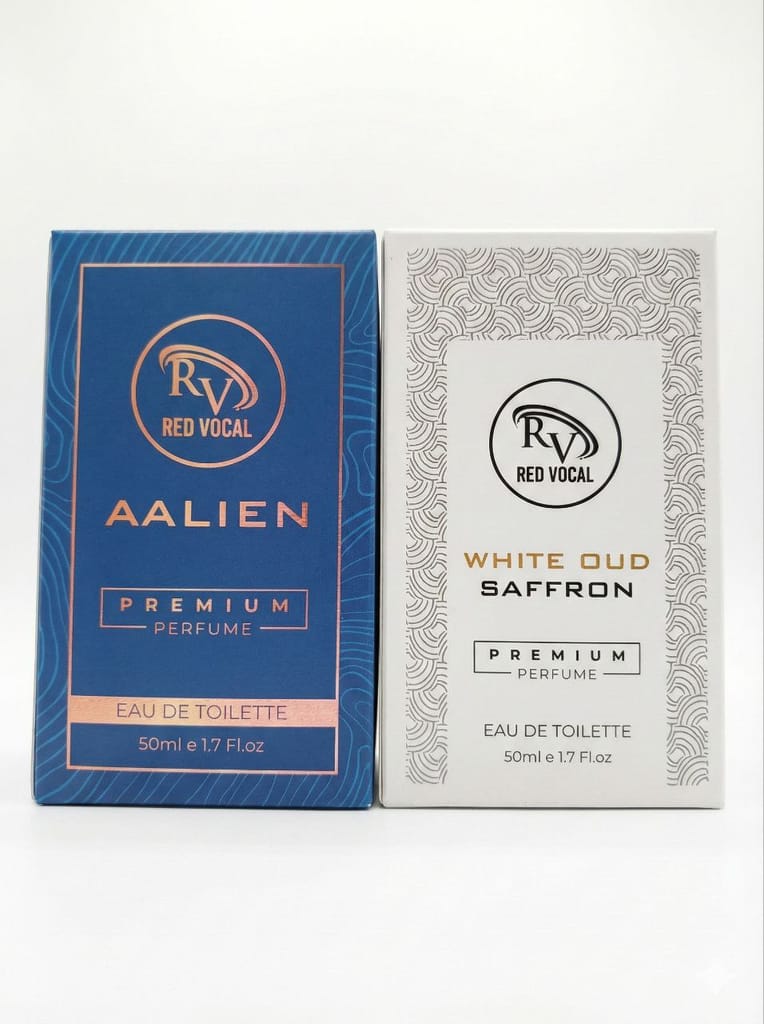 Red Vocal Aalien & White Oud Saffron Premium Eau De Toilette Set – Unisex 2×50ml, Bold, Fresh & Luxurious Fragrances view 2