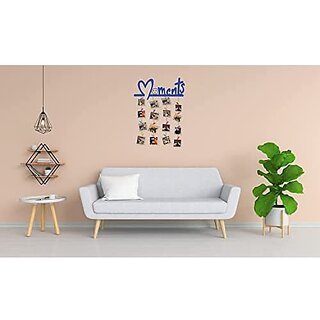 Khush Its Amazing Home Decor Wood Blue Moments Picture Photo Frame for Wall Decor Photos Artworks Prints Multi Pictures Organizer & Hanging Display Frames with Wood Clips (Blue) view 2