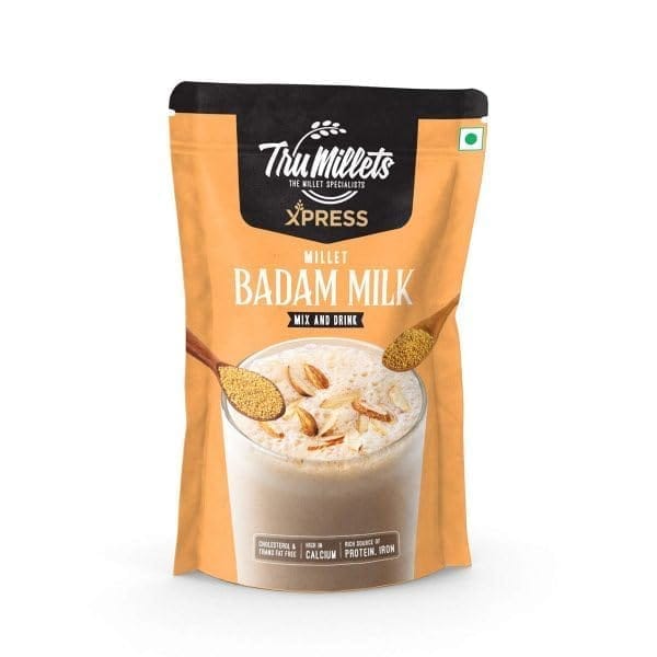 Trumillets Xpress - Healthy Millet Drink - Instant Mix | Nutrition for Adults (Both Men and Women) and Kids- Health,Strength and Energy| Gluten Free | No Preservatives| Badam Milk (Each 200g Pack of 2) view 2
