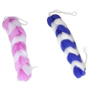 set of 2 Nylon Bath Sponge Stylish Loofah Back Scrubber Shower view 2
