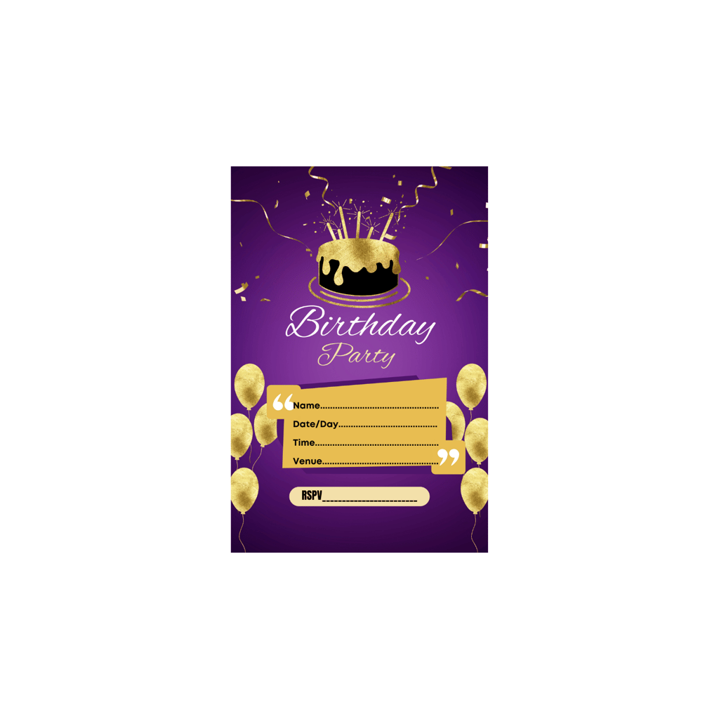Joyful Celebrations: Birthday Party Invitation Cards - Pack of 20 view 2