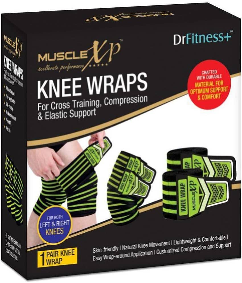 MuscleXP - Black Fiber Knee Wrap ( 1 Pair ) view 2