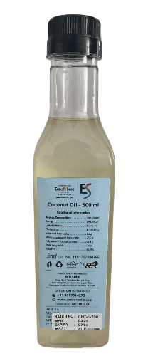 Eco Sure Coconut Oil - 500ml - 100% Pure & Natural, Cold Pressed, Unrefined, Vegan, Gluten-Free view 2