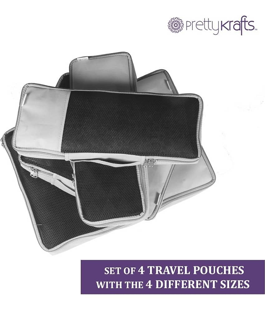 PrettyKrafts Packing Orgnizers Travel Bags (Set of 4), Grey view 2