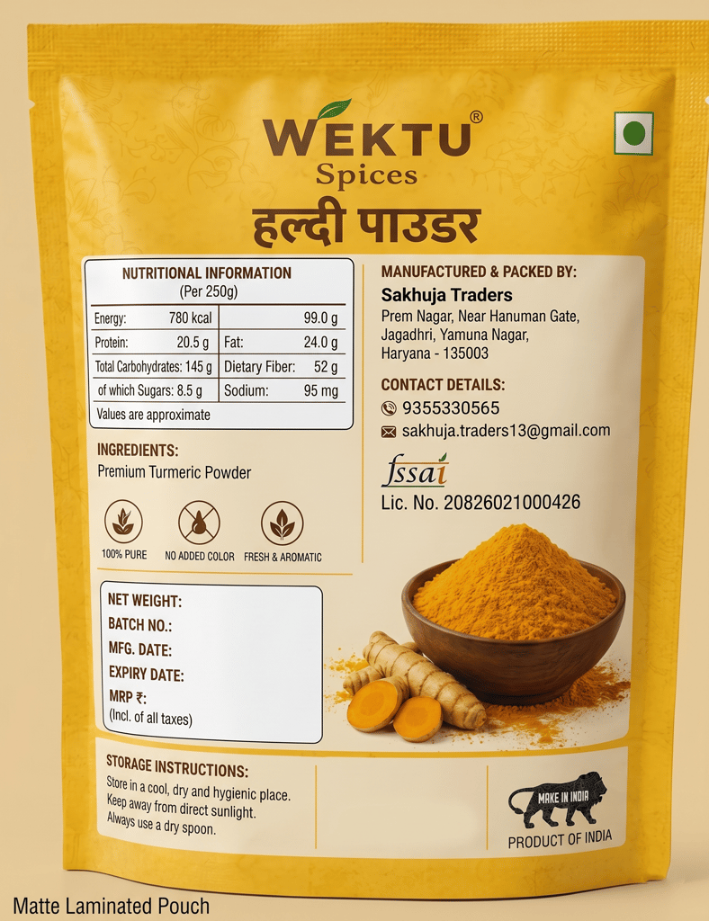 WEKTU Haldi Powder | Pure Turmeric Powder | Natural & Fresh Kitchen Spice view 2