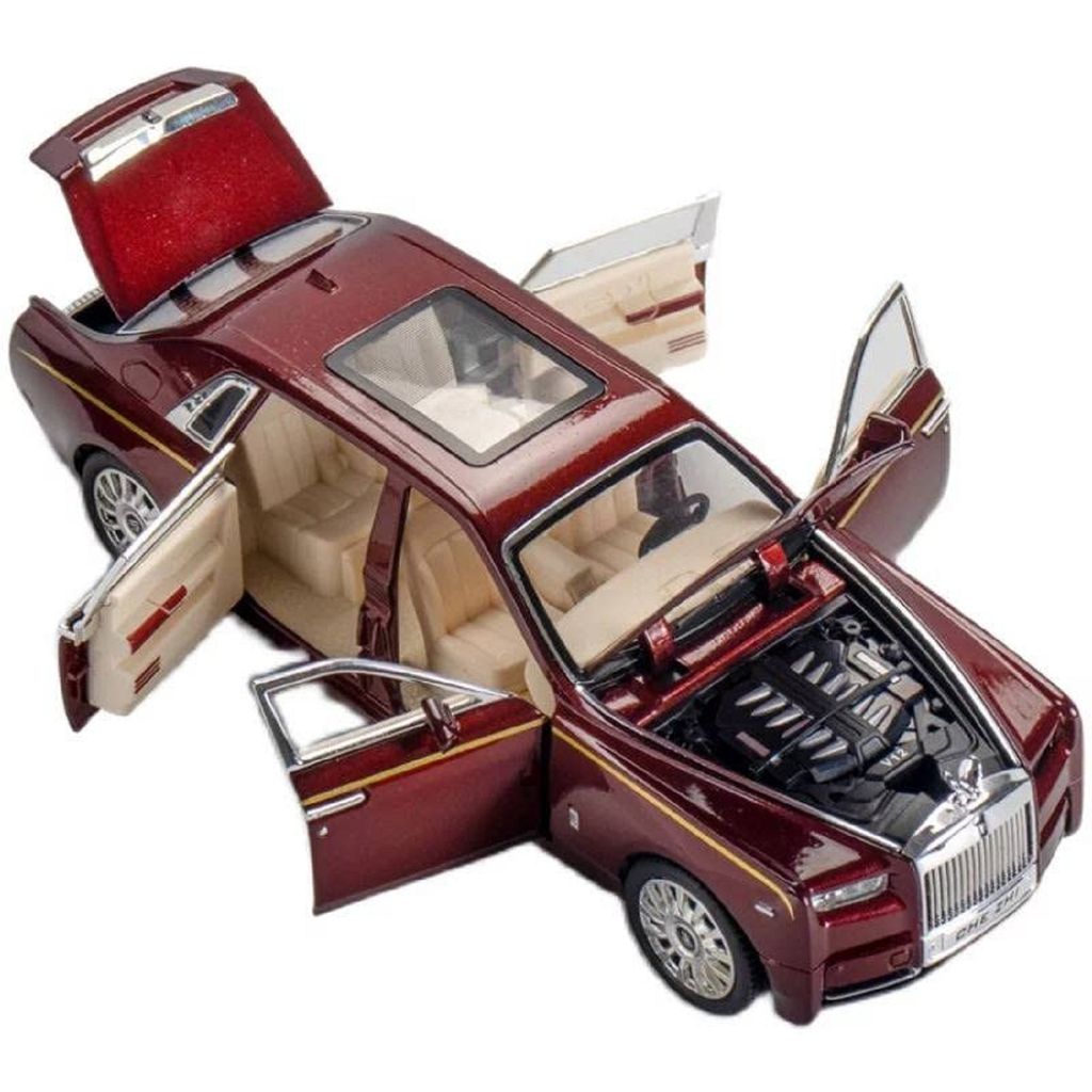 KTRS ENTERPRISE 1/24 Die-Cast Alloy Car Model for Rolls-Royce Phantom Simulation Model 6-Door Pull Back Boy Gift Toy Car Expression view 2